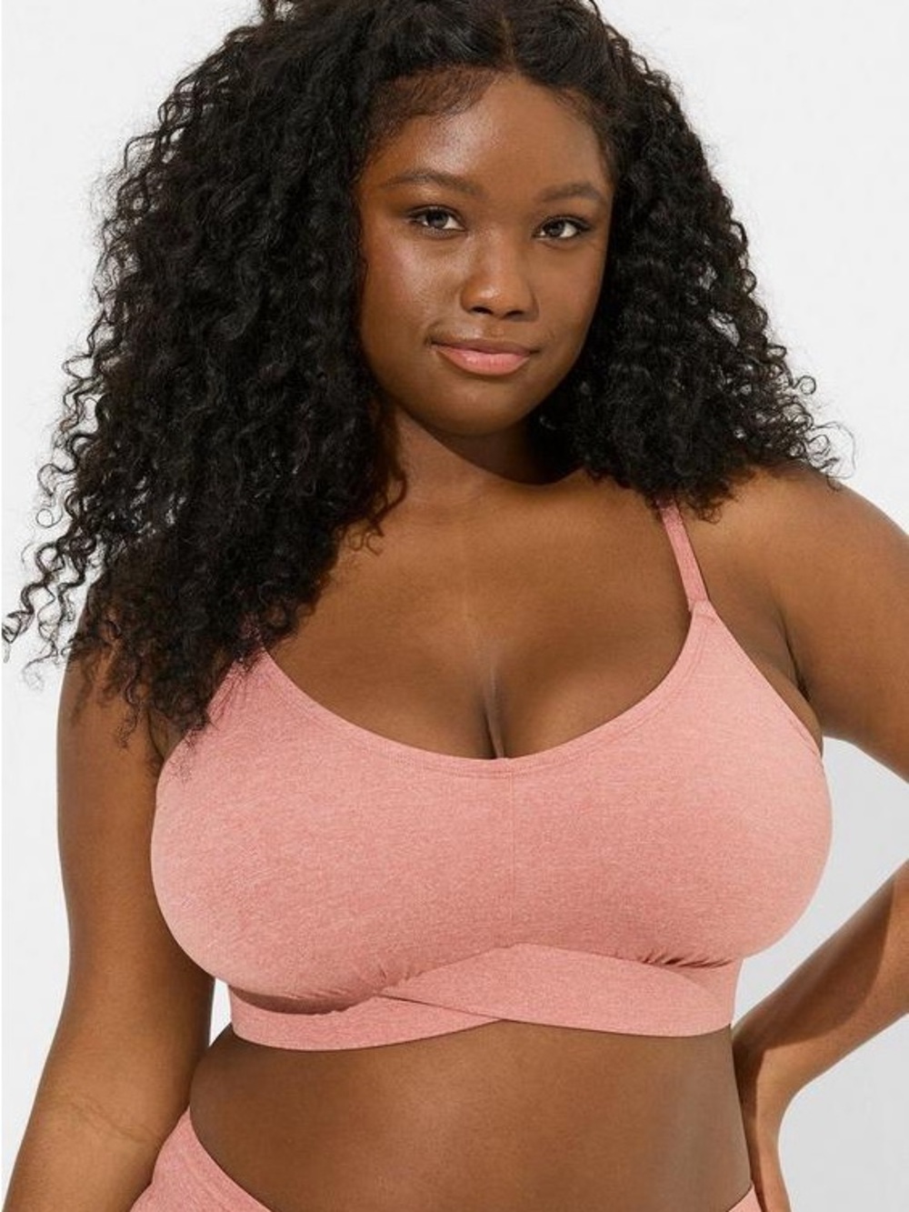 Torrid | NWT Pink Lightly Lined Heather Cross Front Bralette